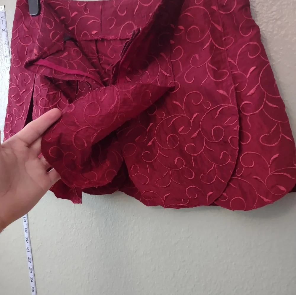 Embroidered pleated mini skirt - Picture 4 of 4